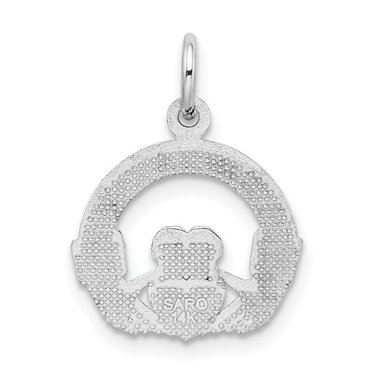 14kt White Gold Claddagh Charm
