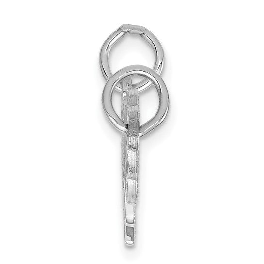 14kt White Gold Key and Heart Break-apart Charm