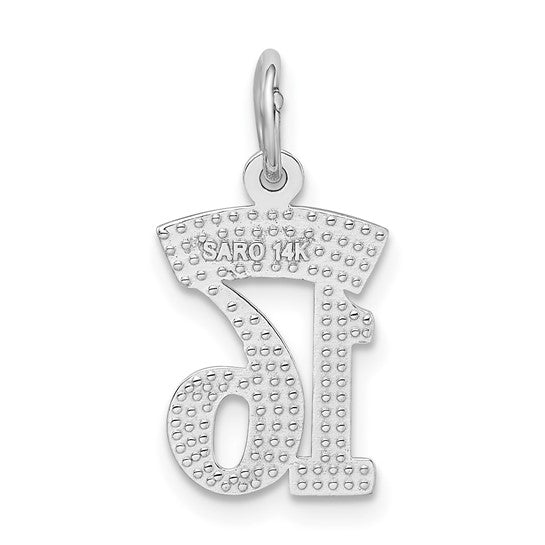 14kt White Gold SWEET 16 Charm