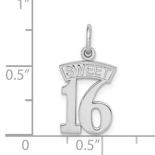 14kt White Gold SWEET 16 Charm