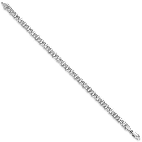 14KT White Gold Double Link Charm Bracelet
