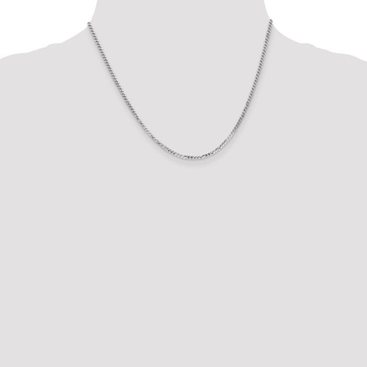 14kt White Gold 2.2mm Flat Beveled Curb Chain
