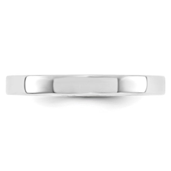 10kt White Gold 3mm Standard Weight Flat Comfort Fit Wedding Band Size 4