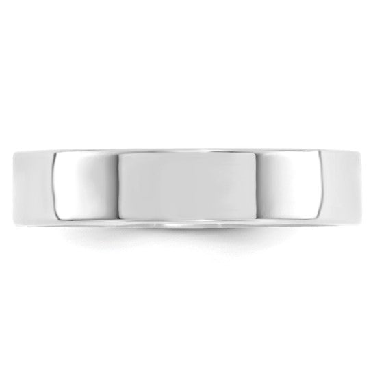 14kt White Gold 5mm Standard Weight Flat Comfort Fit Wedding Band Size 9