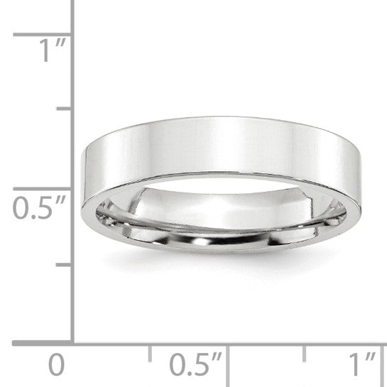 14kt White Gold 5mm Standard Weight Flat Comfort Fit Wedding Band Size 9