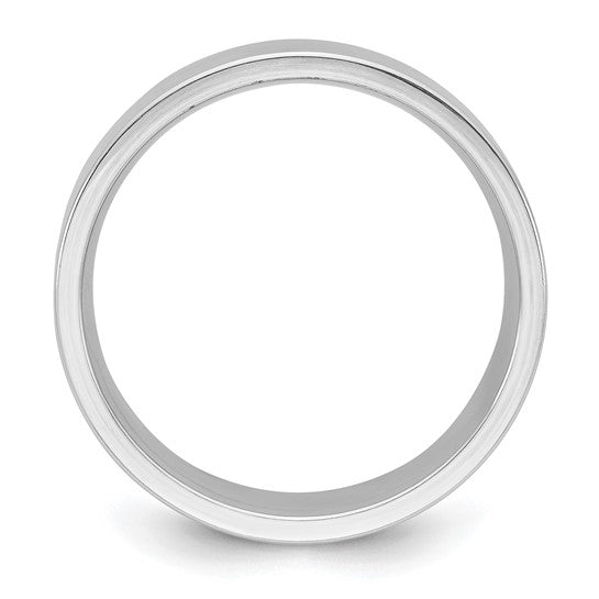 14kt White Gold 8mm Standard Weight Flat Comfort Fit Wedding Band Size 11.5