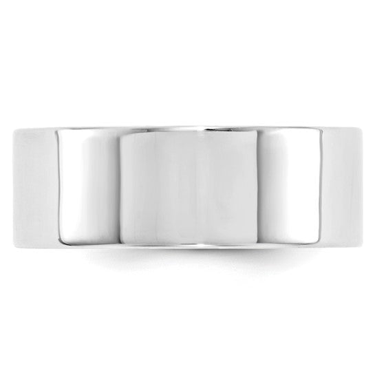 14kt White Gold 8mm Standard Weight Flat Comfort Fit Wedding Band Size 11.5