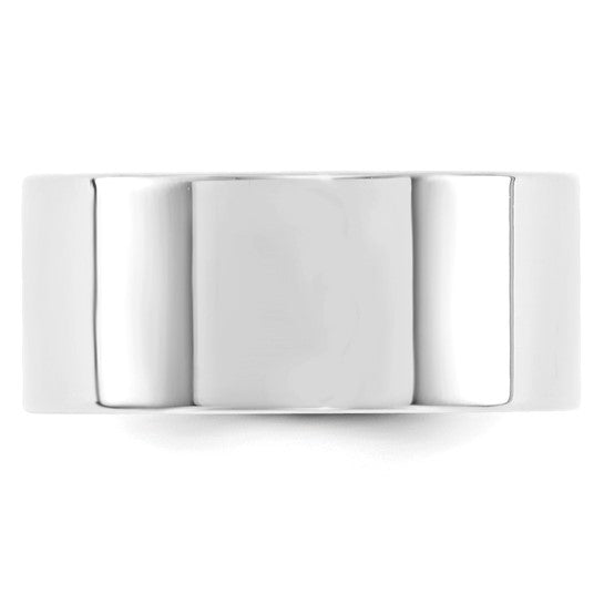 10kt White Gold 10mm Standard Weight Flat Comfort Fit Wedding Band Size 8
