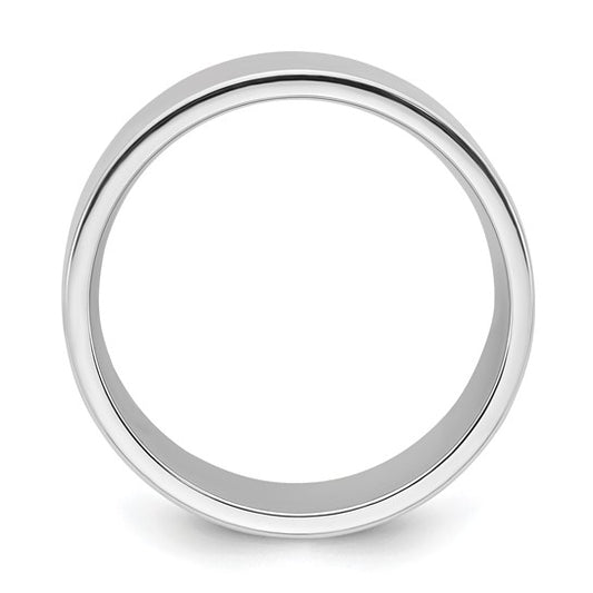 14kt White Gold 12mm Standard Weight Flat Comfort Fit Wedding Band Size 6.5