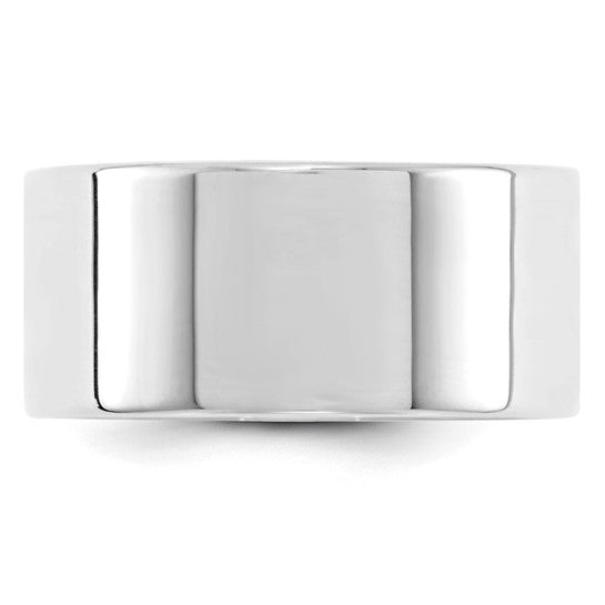 14kt White Gold 10mm Lightweight Flat Wedding Band Size 5.5
