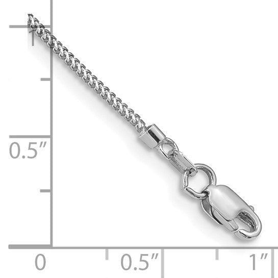 14KT White Gold 8 inch .9mm Franco with Lobster Clasp Bracelet