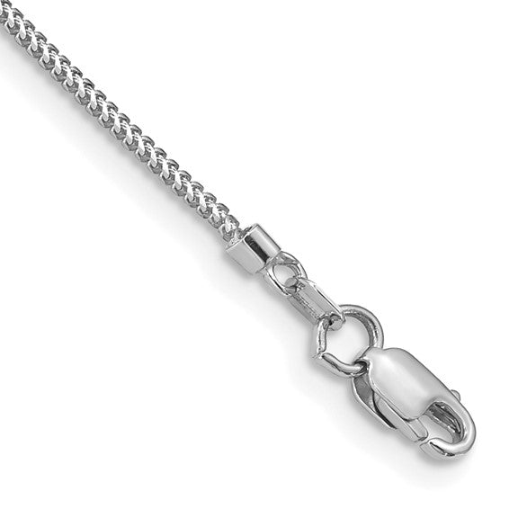 14KT White Gold 8 inch .9mm Franco with Lobster Clasp Bracelet