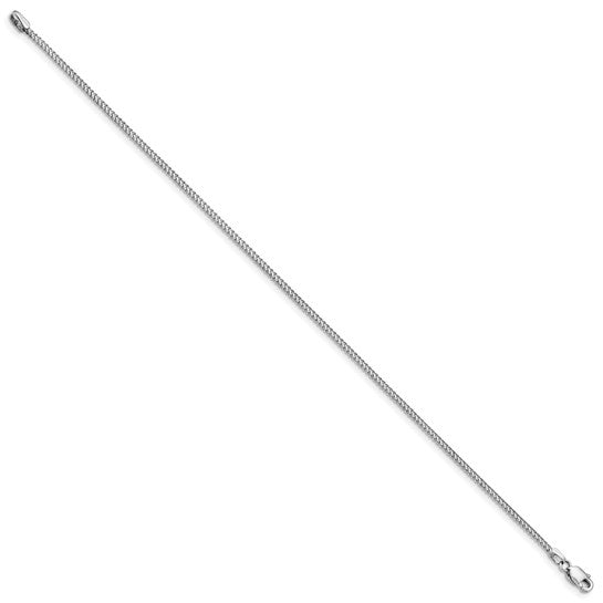 14KT White Gold 8 inch 1mm Franco with Lobster Clasp Bracelet