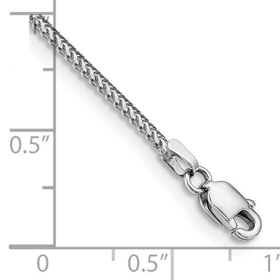 14KT White Gold 8 inch 1mm Franco with Lobster Clasp Bracelet