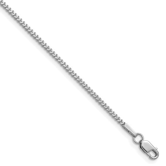 14KT White Gold 16 inch 1mm Franco with Lobster Clasp Chain