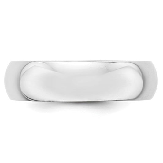 14kt White Gold 6mm Half-Round Wedding Band Size 9.5