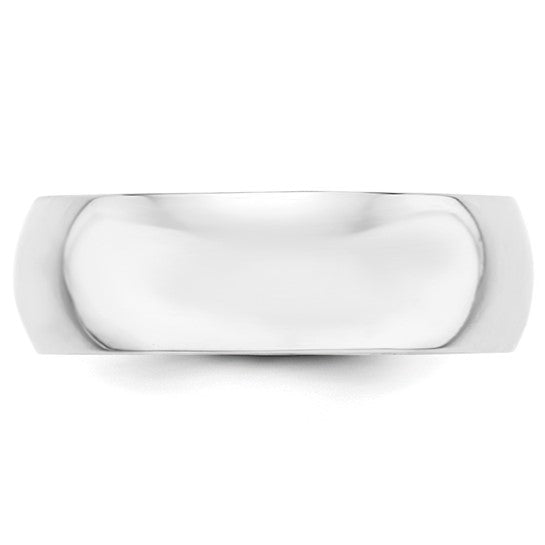 14kt White Gold 7mm Half-Round Wedding Band Size 10