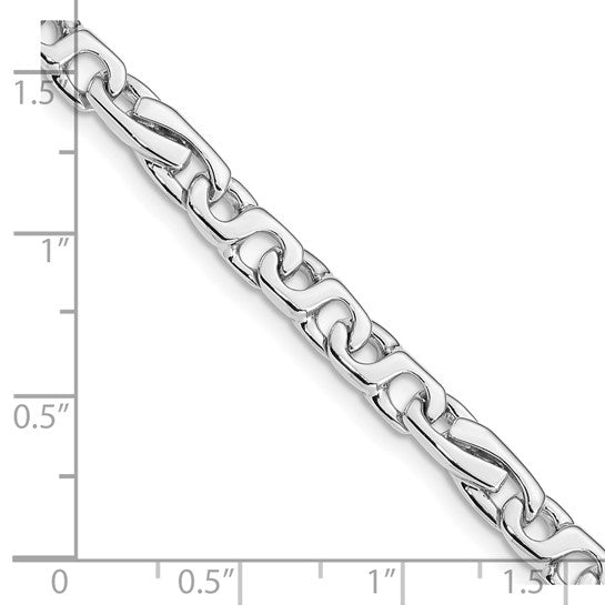 14KT White Gold 7 inch 5.8mm Hand Polished Fancy Link with Fancy Lobster Clasp Bracelet