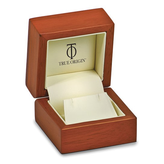 True Origin 14KT White Gold Men's 3/4 carat Lab Grown Diamond VS+ F+ Complete Dog Tag Pendant
