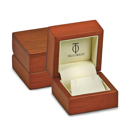 True Origin 14KT White Gold Men's 3/4 carat Lab Grown Diamond VS+ F+ Complete Dog Tag Pendant