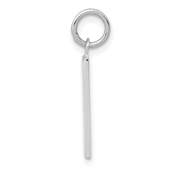 14kt White Gold  Medium Polished Number 1 Charm