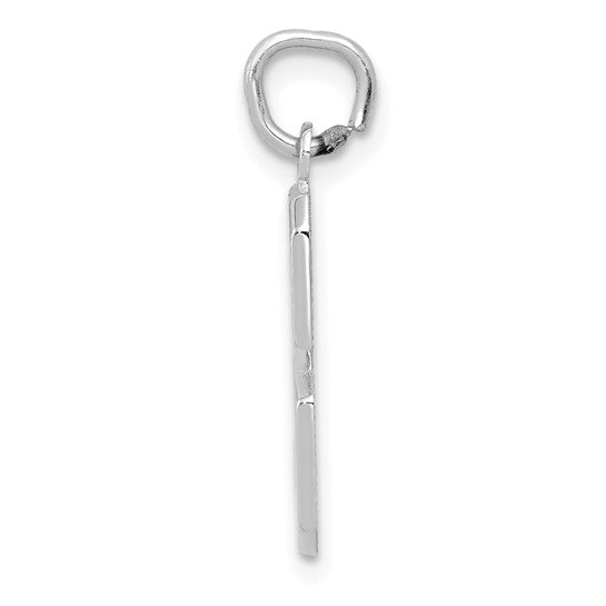 14kt White Gold  Medium Polished Number 3 Charm