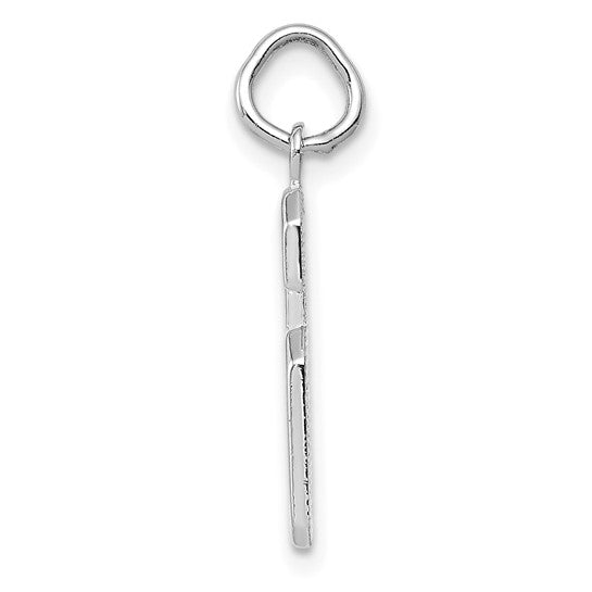 14kt White Gold Medium Polished Number 6 Charm