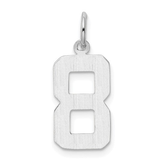 14kt White Gold Medium Polished Number 8 Charm