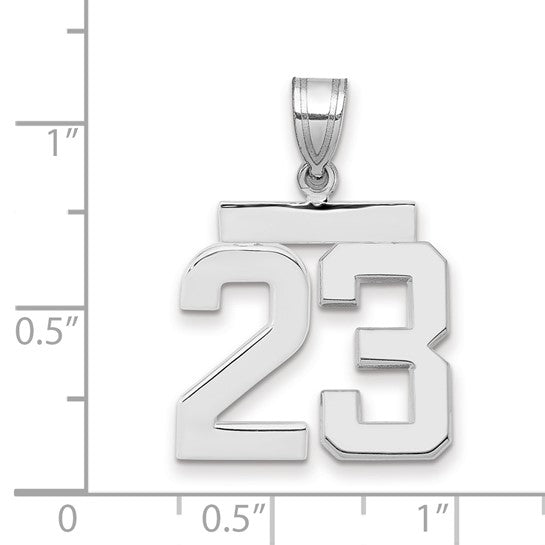 14kt White Gold Medium Polished Number 23 Charm