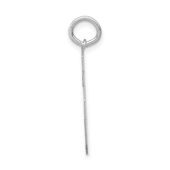 14kt White Gold Medium Satin Number 75 Charm