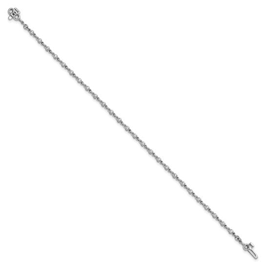 14kt White Gold 2mm Round Diamond Bracelet