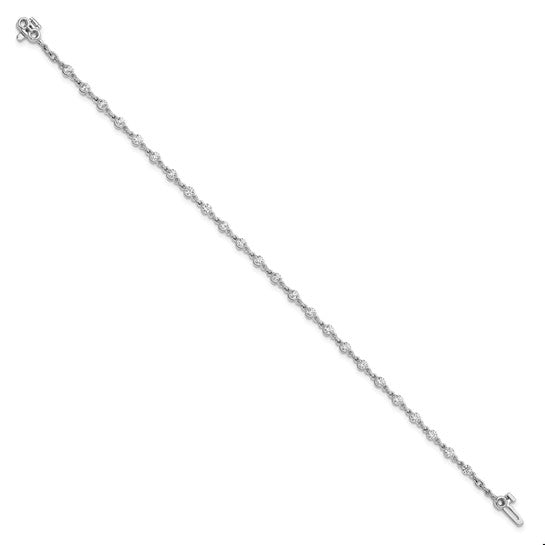 14kt White Gold 2.5mm Round Diamond Bracelet