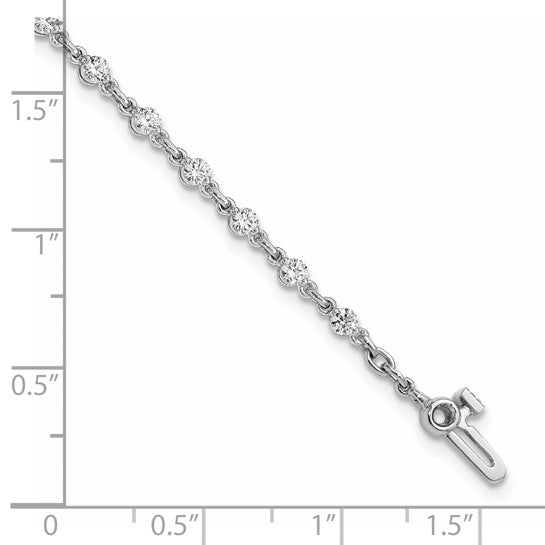 14kt White Gold 2.5mm Round Diamond Bracelet