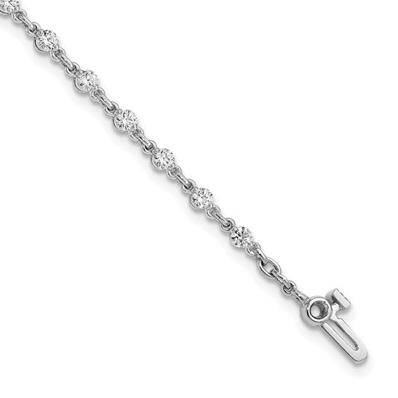 14kt White Gold 2.5mm Round Diamond Bracelet
