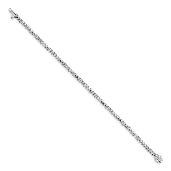 14kt White Gold Complete1.9 carat Round AAA Diamond 2-prong 7 inch Tennis Bracelet