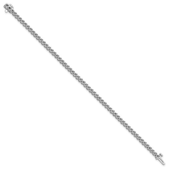14kt White Gold Holds 2.9 carat 58-2.3mm Round Diamond 2-prong 7 inch Tennis Bracelet Mounting