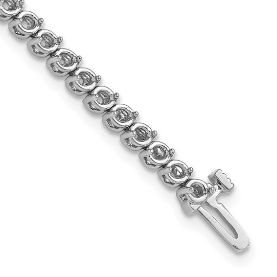 14kt White Gold Holds 2.9 carat 58-2.3mm Round Diamond 2-prong 7 inch Tennis Bracelet Mounting