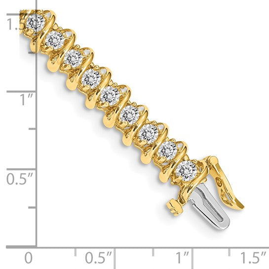 14kt Yellow Gold VS Diamond Tennis Bracelet