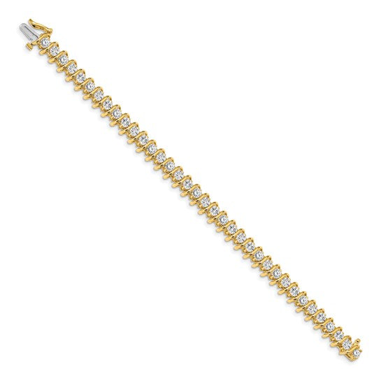 14kt Yellow Gold 3.3mm Diamond Tennis Bracelet Mounting