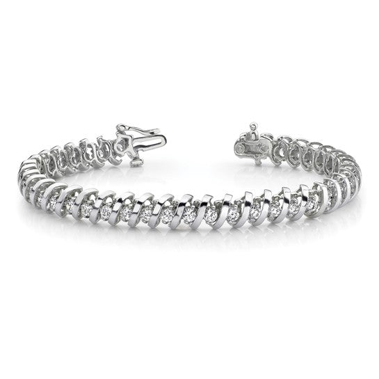 14kt White Gold 3.3mm Tennis Bracelet Mounting