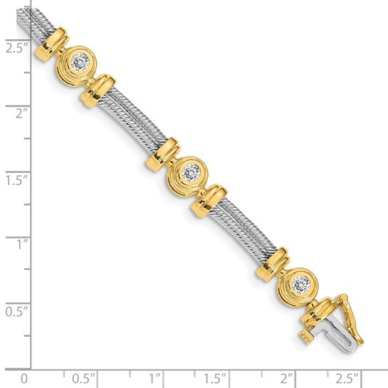 14kt Two-tone VS Diamond Fancy Bracelet