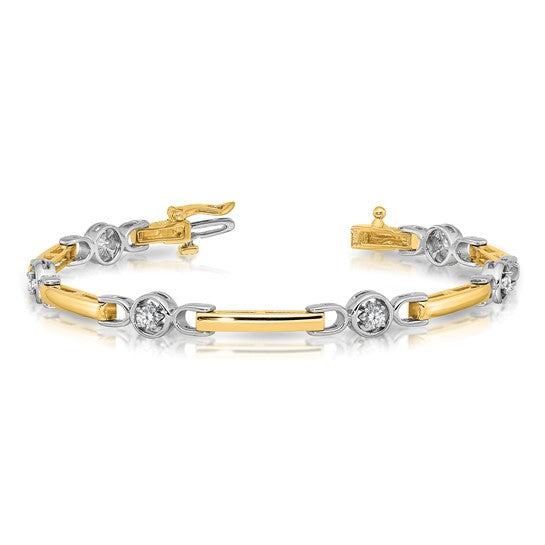 14kt Two-tone 2.75mm Diamond Tennis Bracelet Mounting