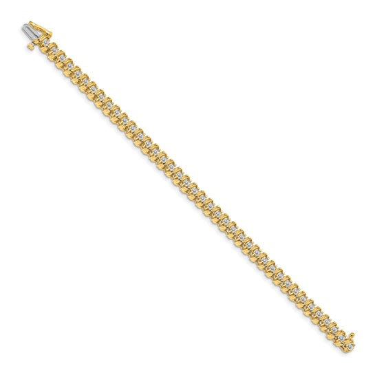 14kt Yellow Gold 2.3mm Diamond Tennis Bracelet Mounting