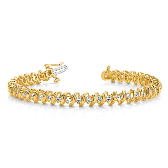 14kt Yellow Gold 2.3mm Diamond Tennis Bracelet Mounting