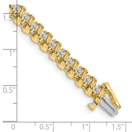 14kt Yellow Gold 2.3mm Diamond Tennis Bracelet Mounting