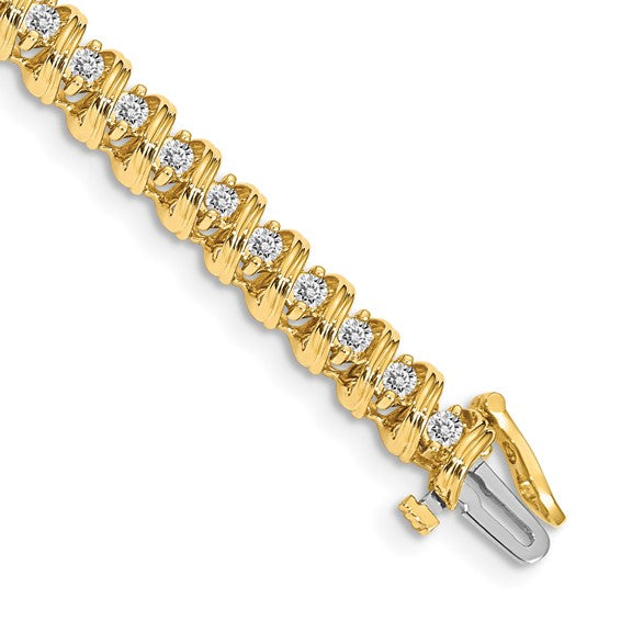 14kt Yellow Gold 2.3mm Diamond Tennis Bracelet Mounting