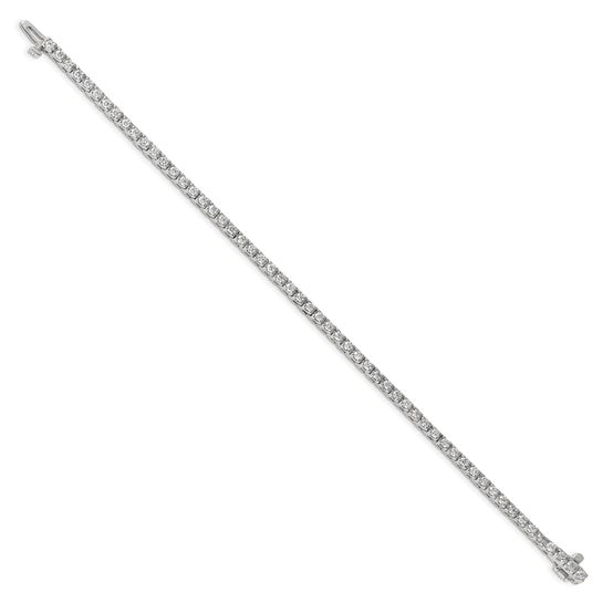 14kt White Gold Holds 2.18 carat 56-2.1mm Round Diamond 4-prong 7 inch Tennis Bracelet Mounting