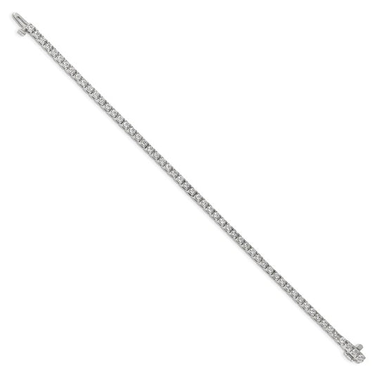 14kt White Gold Holds 2.18 carat 56-2.1mm Round Diamond 4-prong 7 inch Tennis Bracelet Mounting