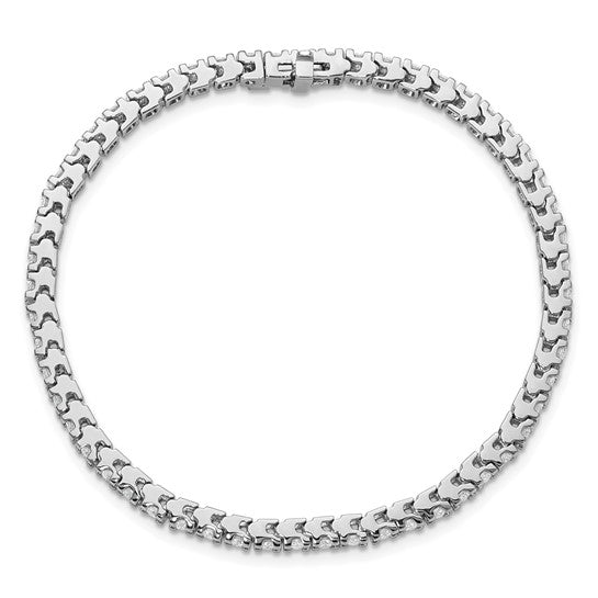 14kt White Gold Holds 2.18 carat 56-2.1mm Round Diamond 4-prong 7 inch Tennis Bracelet Mounting