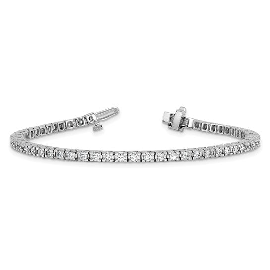14kt White Gold Holds 2.18 carat 56-2.1mm Round Diamond 4-prong 7 inch Tennis Bracelet Mounting